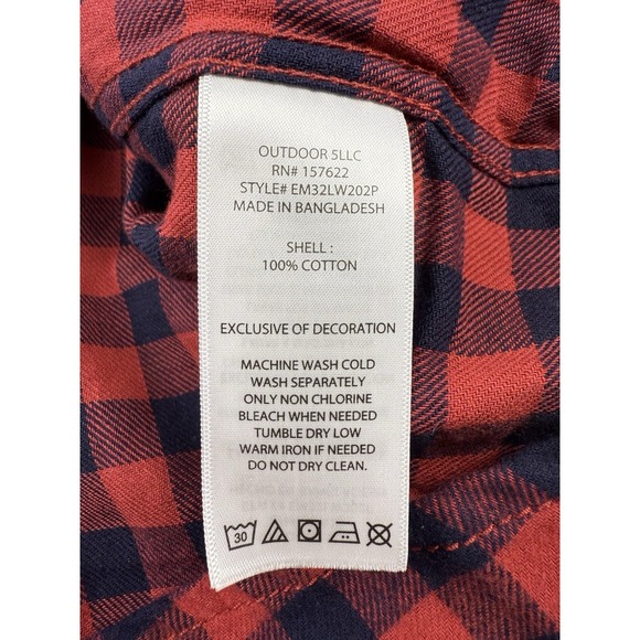 Eddie Bauer Flannel Shirt Men's Medium Red Lumberjack Button Up Outdoor Gorpcore - Picture 7 of 7